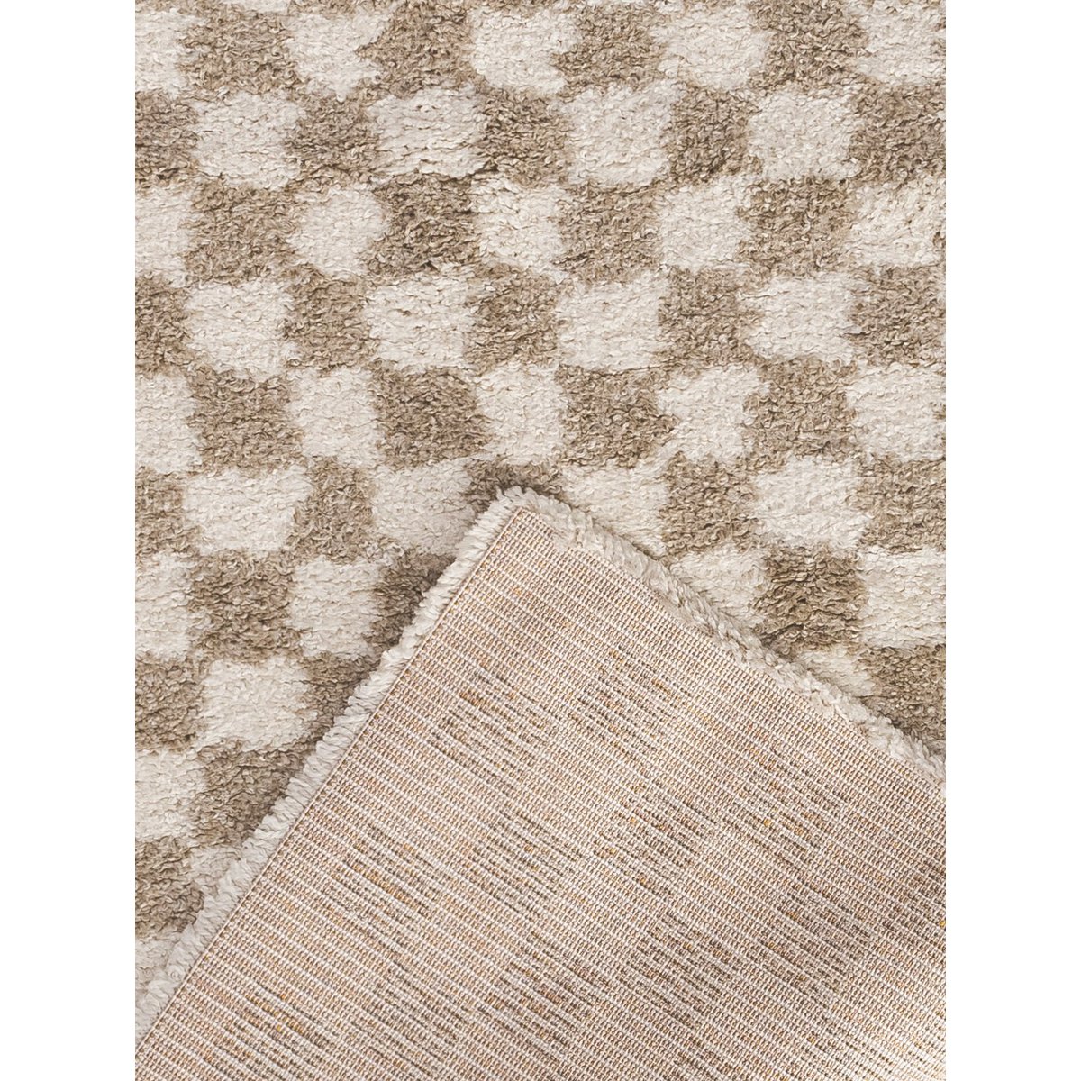 CHECKERS Weicher und bequemer Hochflor-Teppich