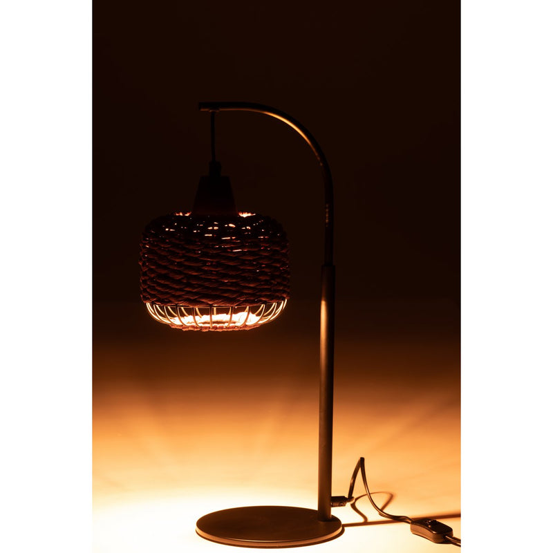 Tischlampe Laterne aus Metall in Lila