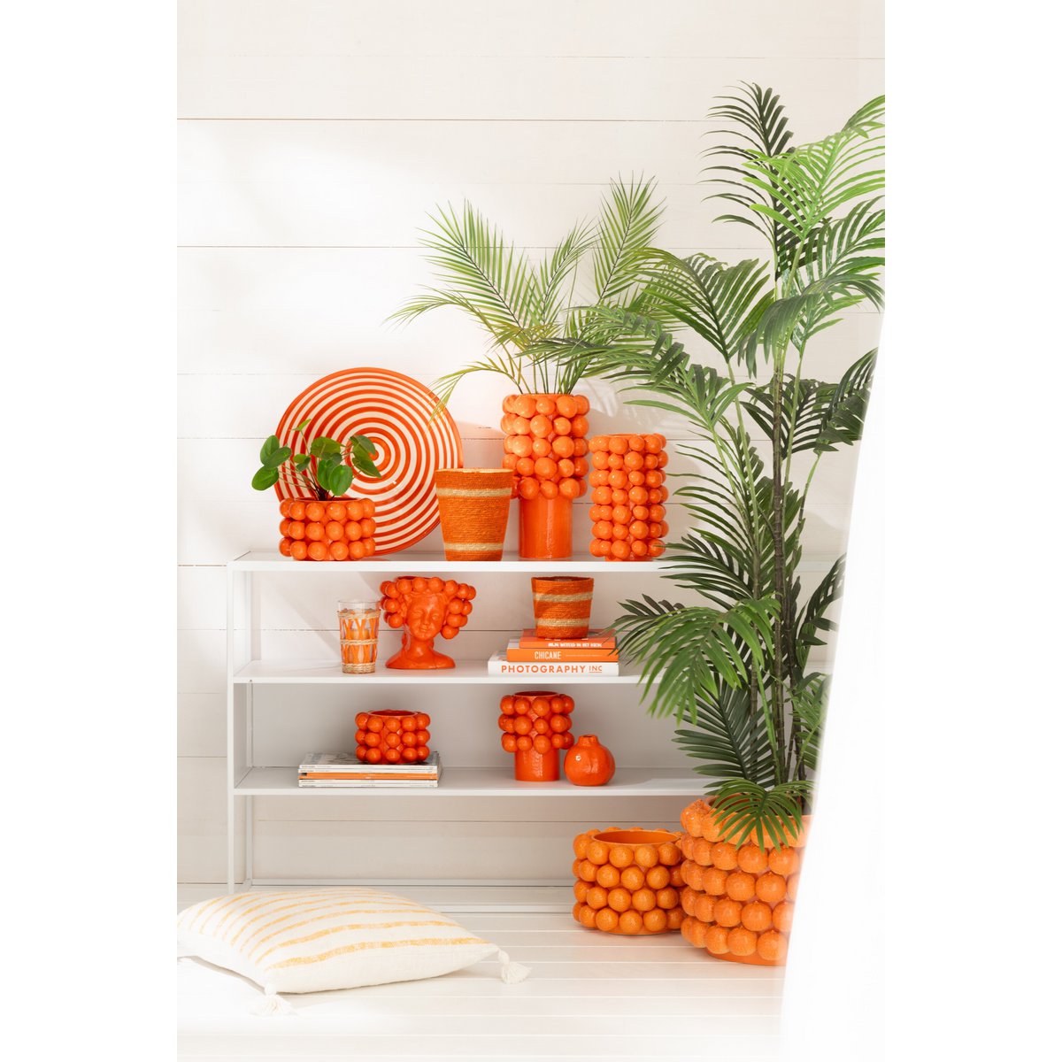 Vase Orange Ceramic Orange Large