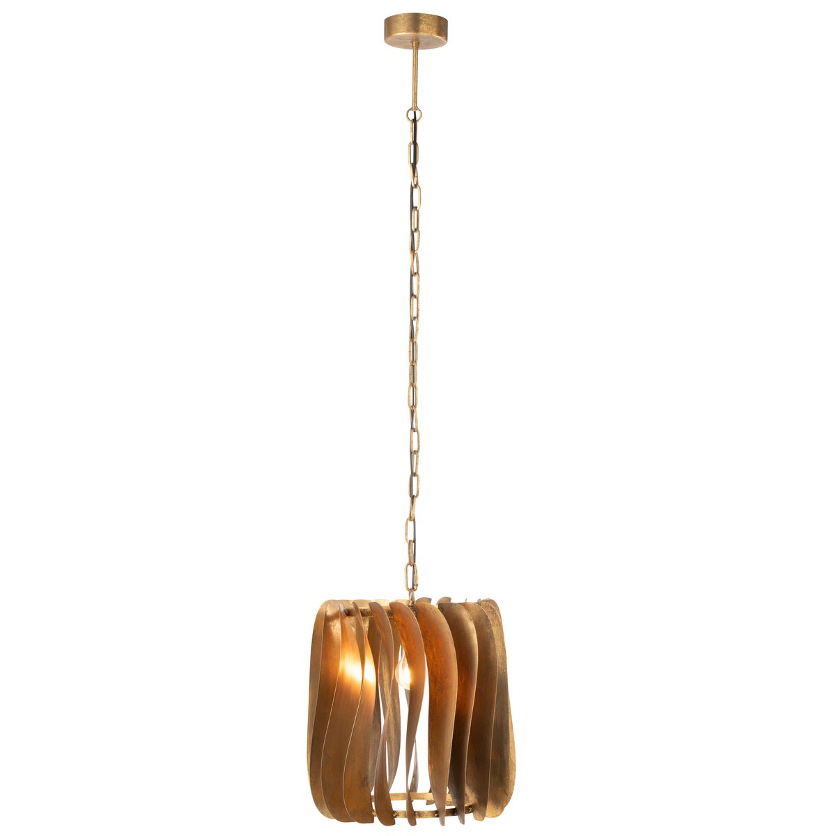 Plafondlamp Tina van metaal in zwart en goud - 148,5 cm