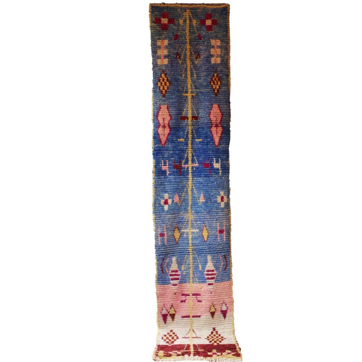 Marokkanischer Berber-Flurteppich aus reiner Wolle, 81 x 383 cm