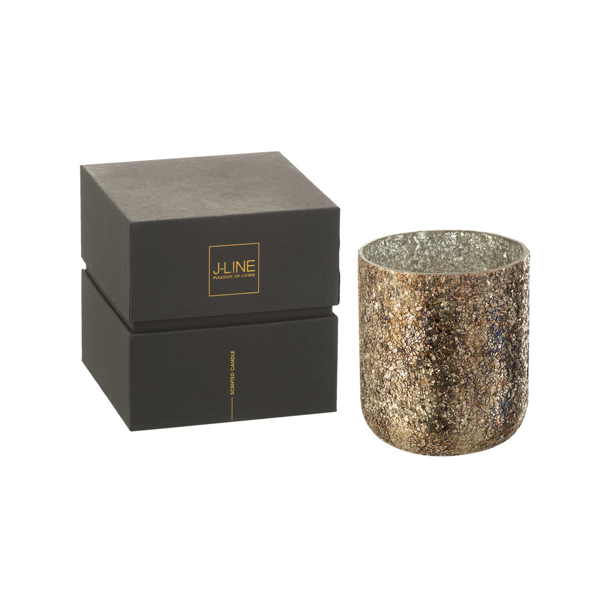 J-Line Duftkerze Luxuria – Cookie Crunch – Glas – Bronze – groß – 80U
