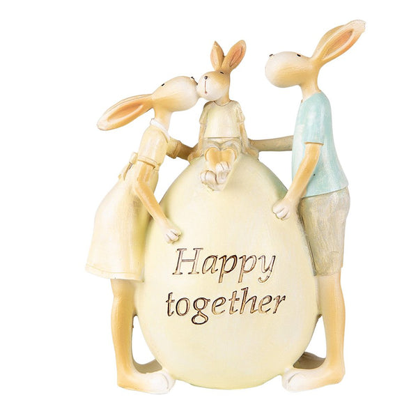 Rabbit Family Easter Decoration 13x9x17 cm