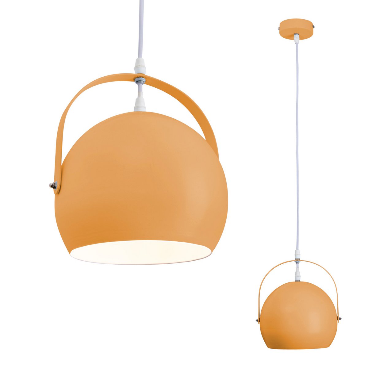 Pendelleuchte "COLORADO" orange Ø ca. 25 cm, Metall, E27-Fassung, Beleuchtung für Wohnzimmer, Esszimmer, Kinderzimmer