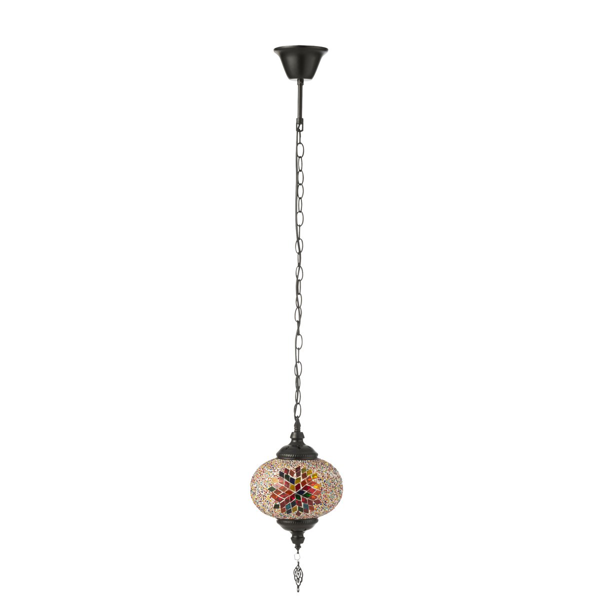 Oriental hanging lamp with mosaic – pendant light in orange