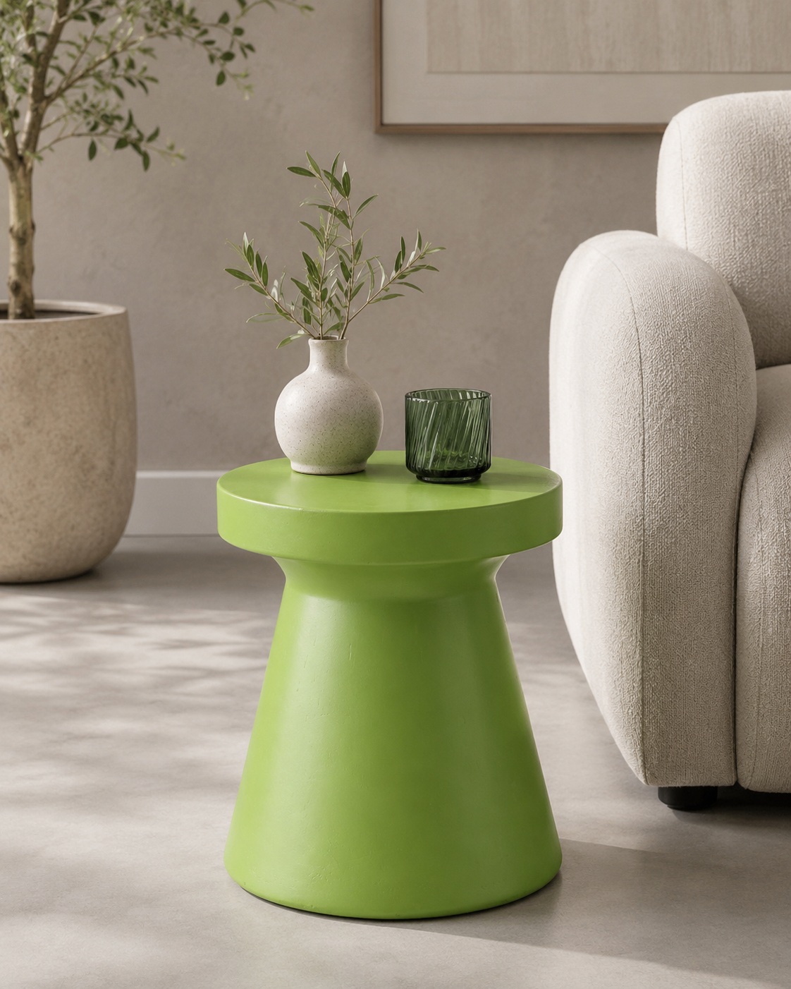Beistelltisch Salvatore grün rund 35 cm modern