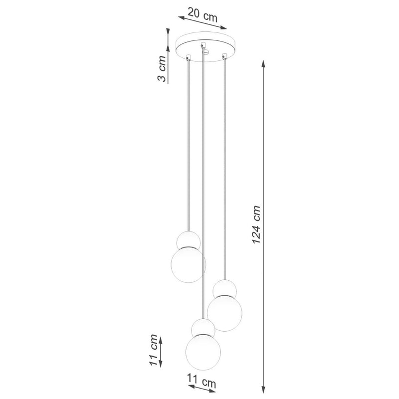 Hanglampen Pekka wit - glas - 31 x 124 x 31 cm