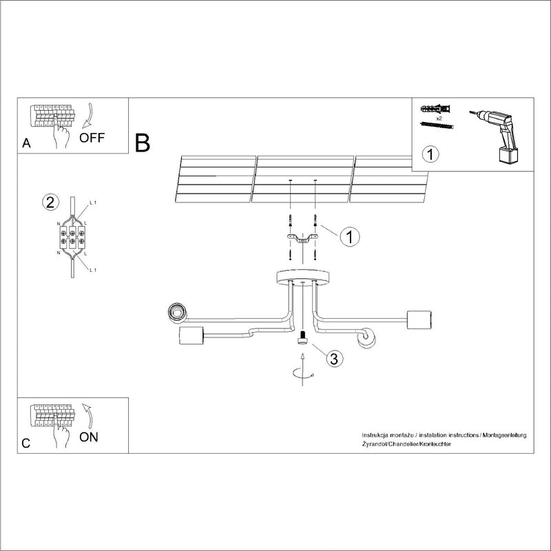 Chandelier TIMBO 4 white