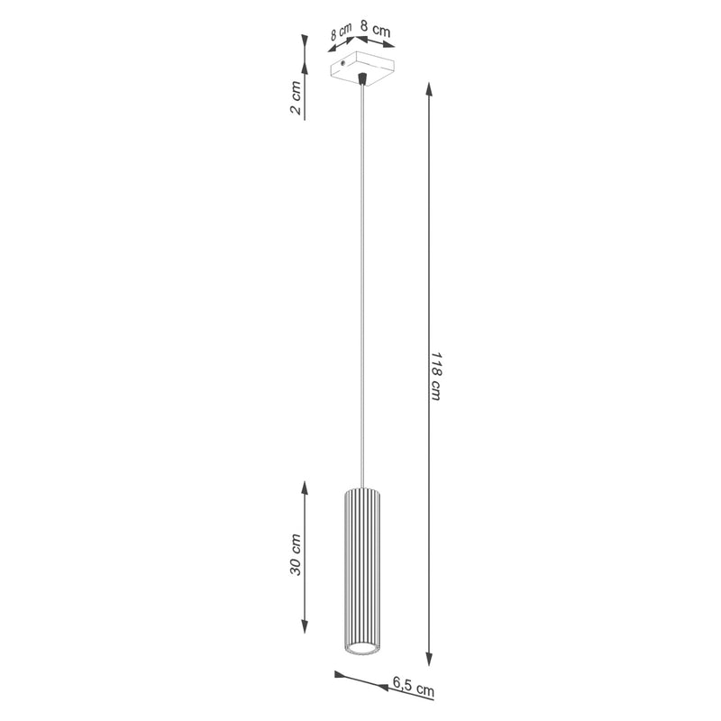 Pendelleuchte Karbon 1 Beige Aluminium Zylinder Design