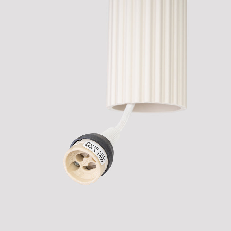 Pendelleuchte Karbon 1 Beige Aluminium Zylinder Design