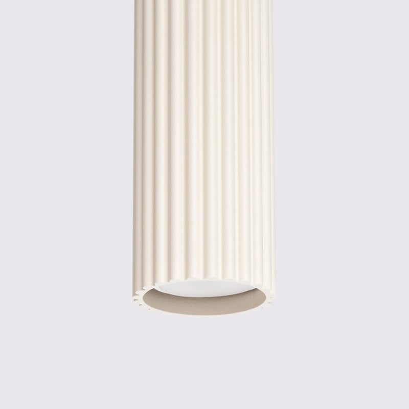 Pendelleuchte Karbon 1 Beige Aluminium Zylinder Design