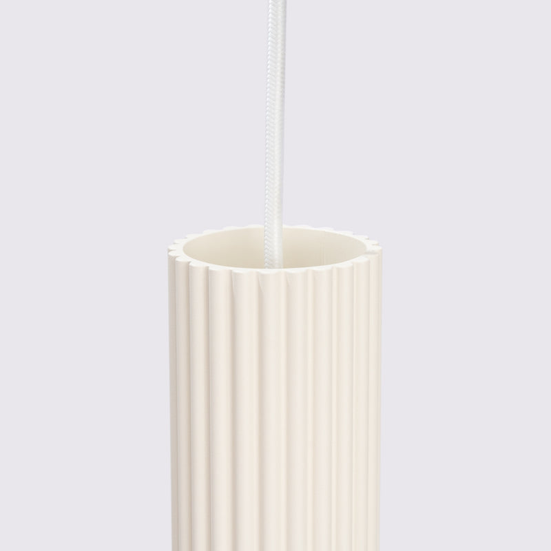 Pendelleuchte Karbon 1 Beige Aluminium Zylinder Design