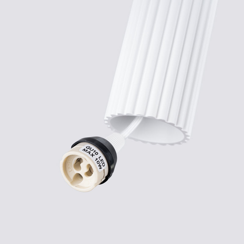 Pendelleuchte Karbon 1 Weiß Aluminium Zylinder Minimal