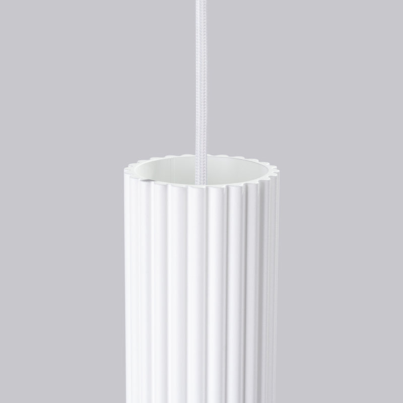 Pendelleuchte Karbon 1 Weiß Aluminium Zylinder Minimal