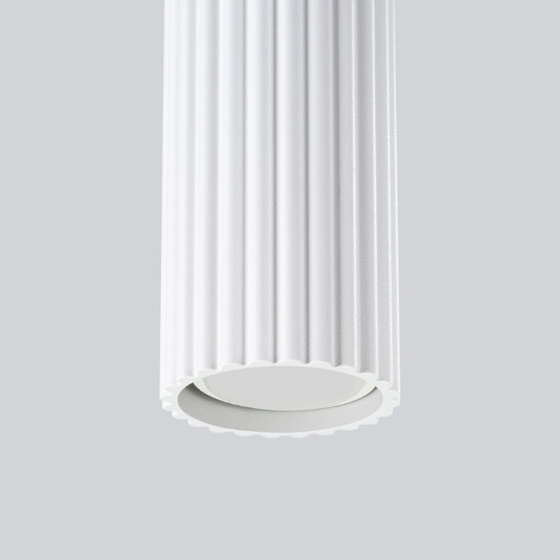 Pendelleuchte Karbon 1 Weiß Aluminium Zylinder Minimal