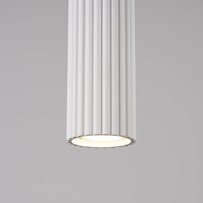 Pendelleuchte Karbon 1 Weiß Aluminium Zylinder Minimal