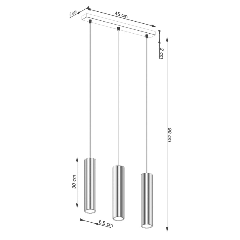 Pendant light KARBON 3L beige