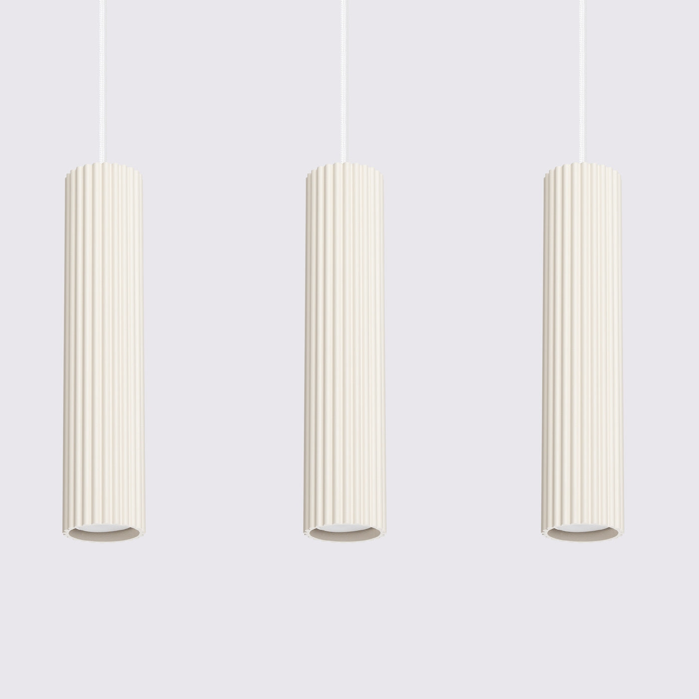 Pendelleuchte Karbon 3L Beige Aluminium Modern Linear