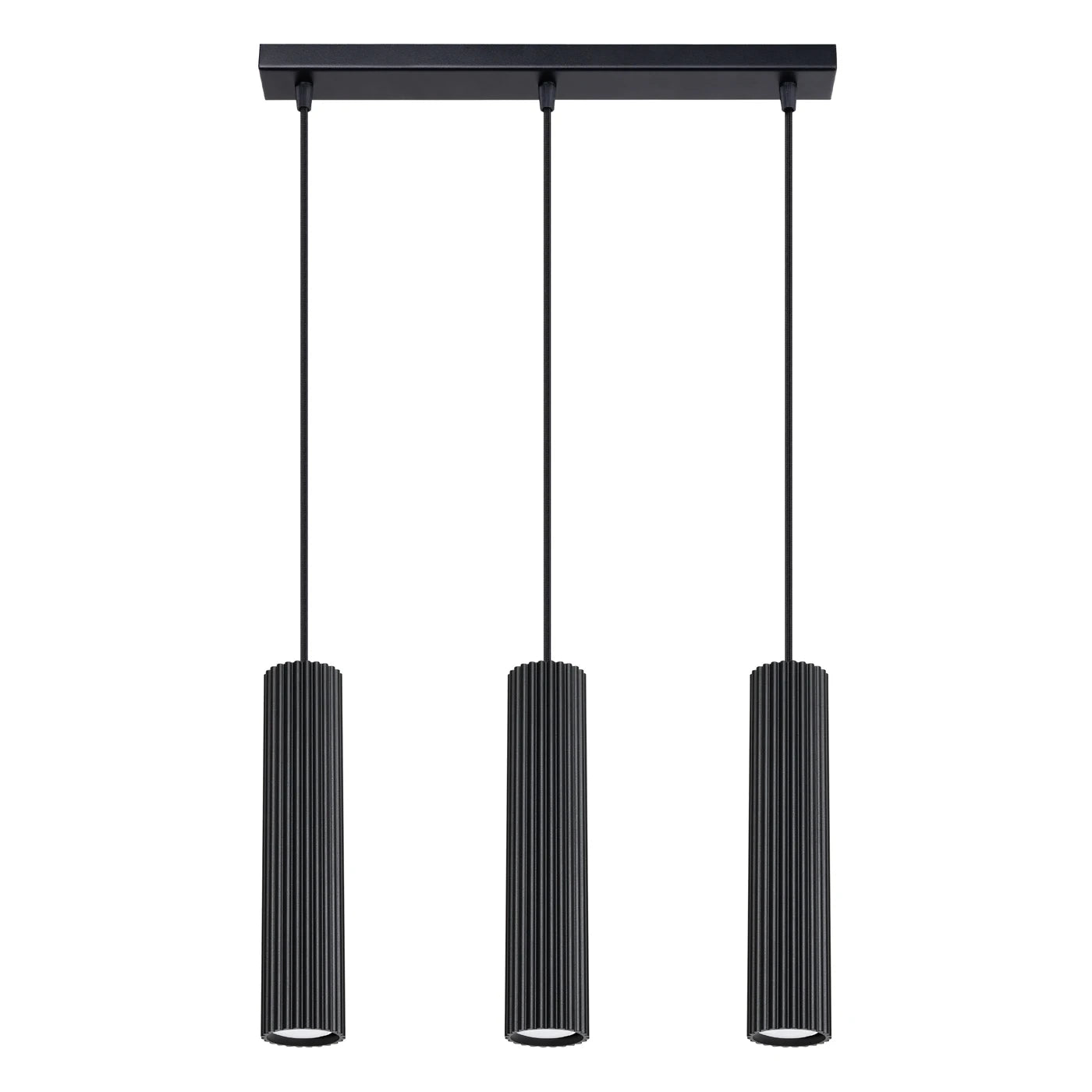 Karbon Pendelleuchte Schwarz 3-flammig Aluminium GU10 Hängeleuchte Modern