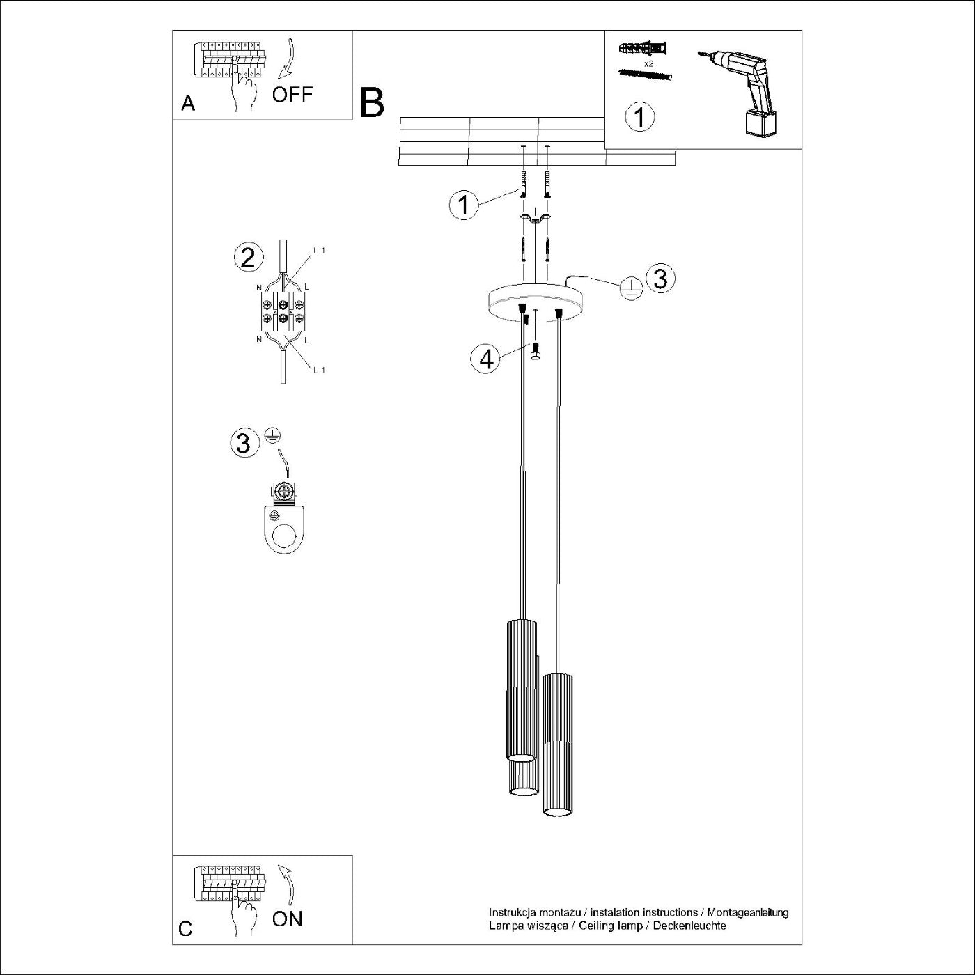 Pendelleuchte Karbon 3P Ockerrot Aluminium Design Modern