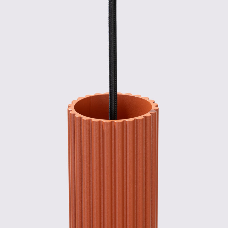 Pendant light KARBON 3P red ochre