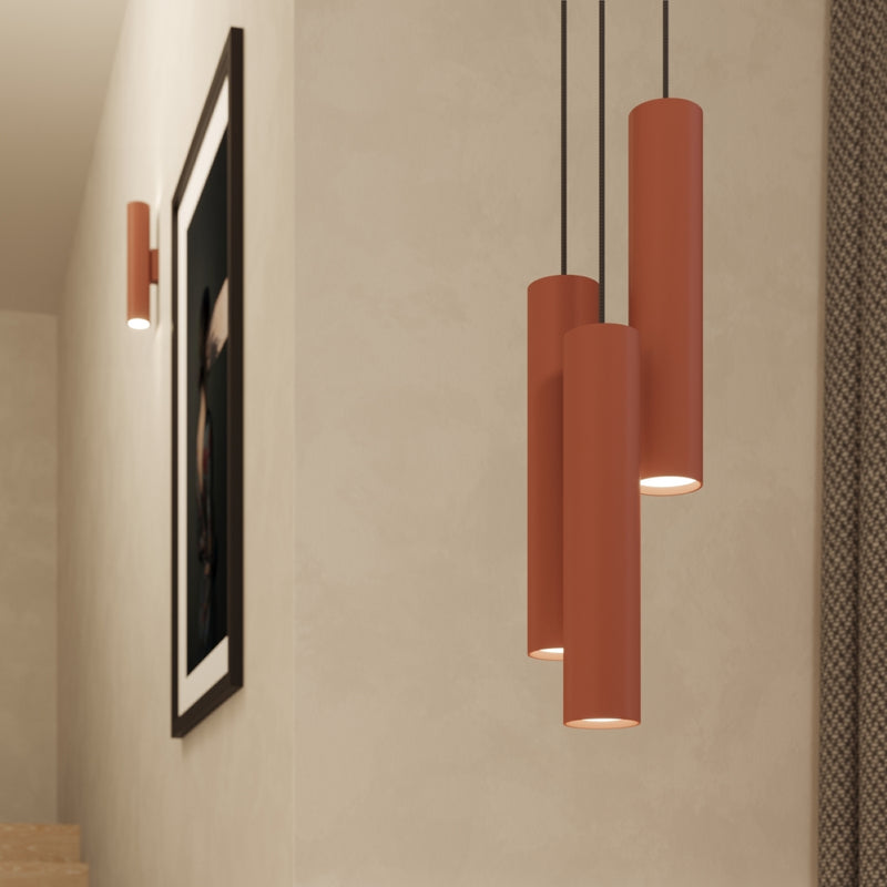Wall light LAGOS 2 brick red – Modern wall lamp with two light sources