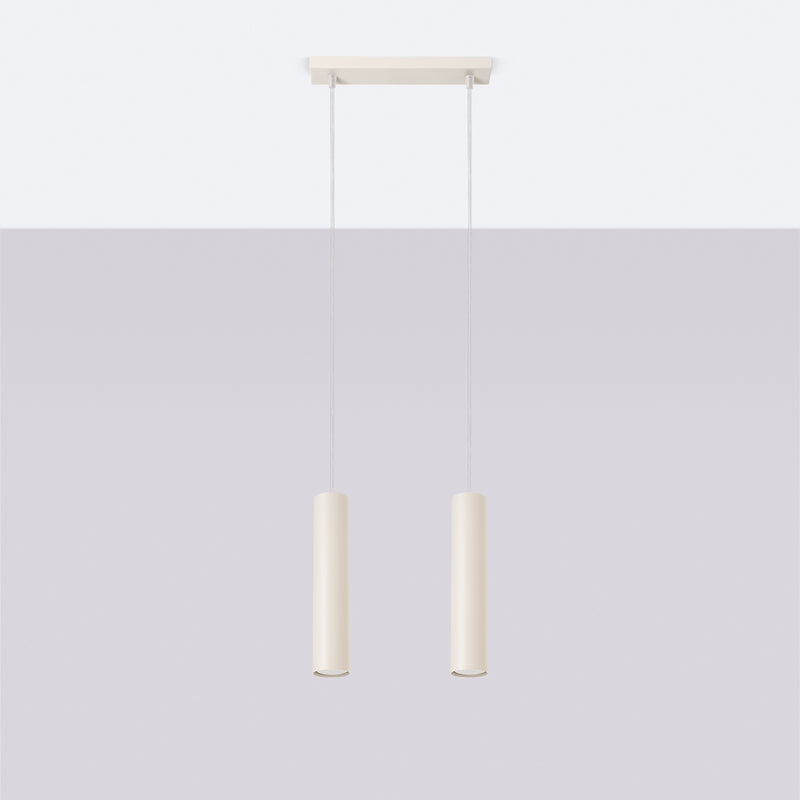 Pendant light LAGOS 2 Beige – Stylish hanging lamp with two light sources