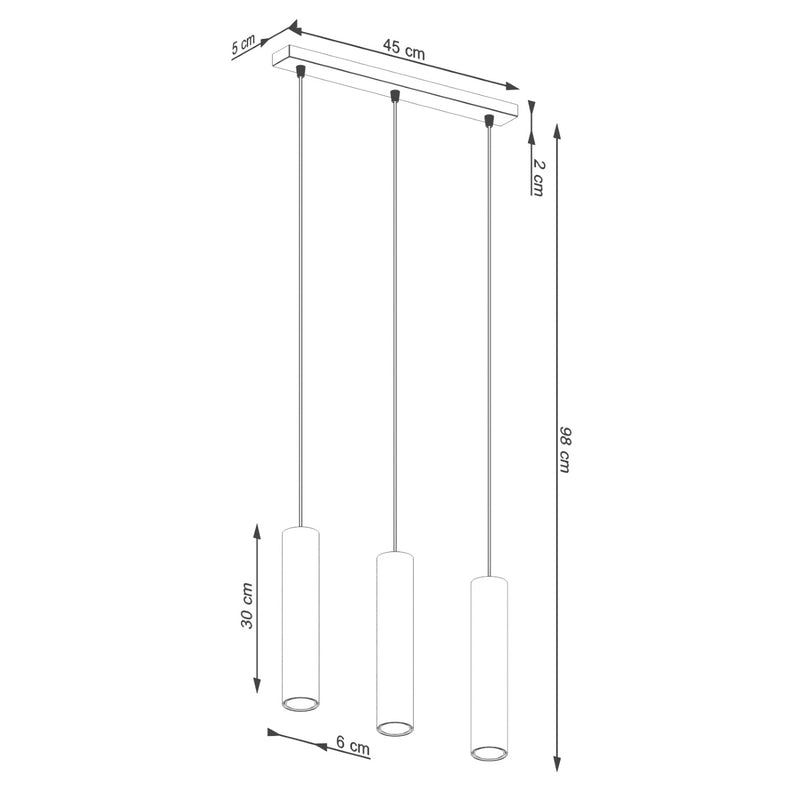 Pendant light LAGOS 3L olive green – Elegant hanging light with three light sources