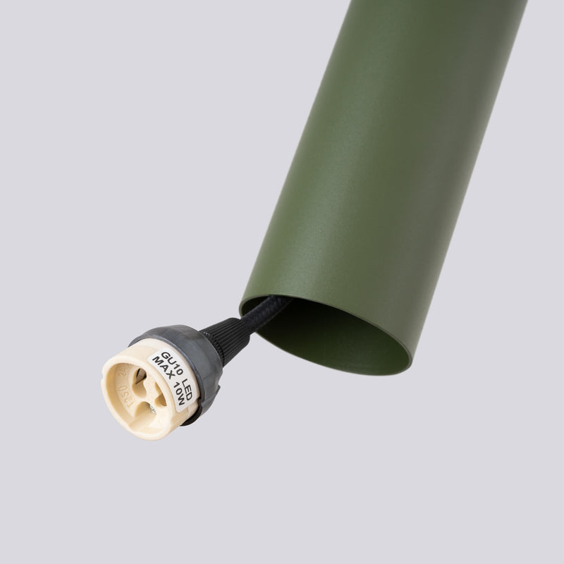 Pendant light LAGOS 3L olive green – Elegant hanging light with three light sources