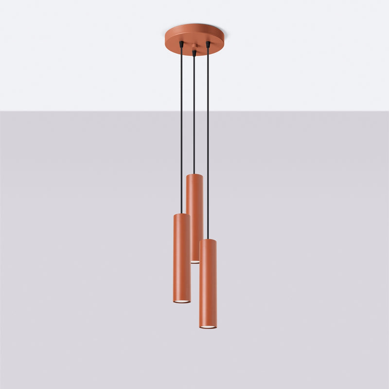 Pendant light LAGOS 3P brick red – Timeless pendant lamp for stylish interiors
