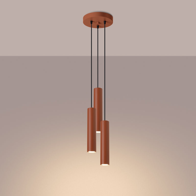 Pendant light LAGOS 3P brick red – Timeless pendant lamp for stylish interiors