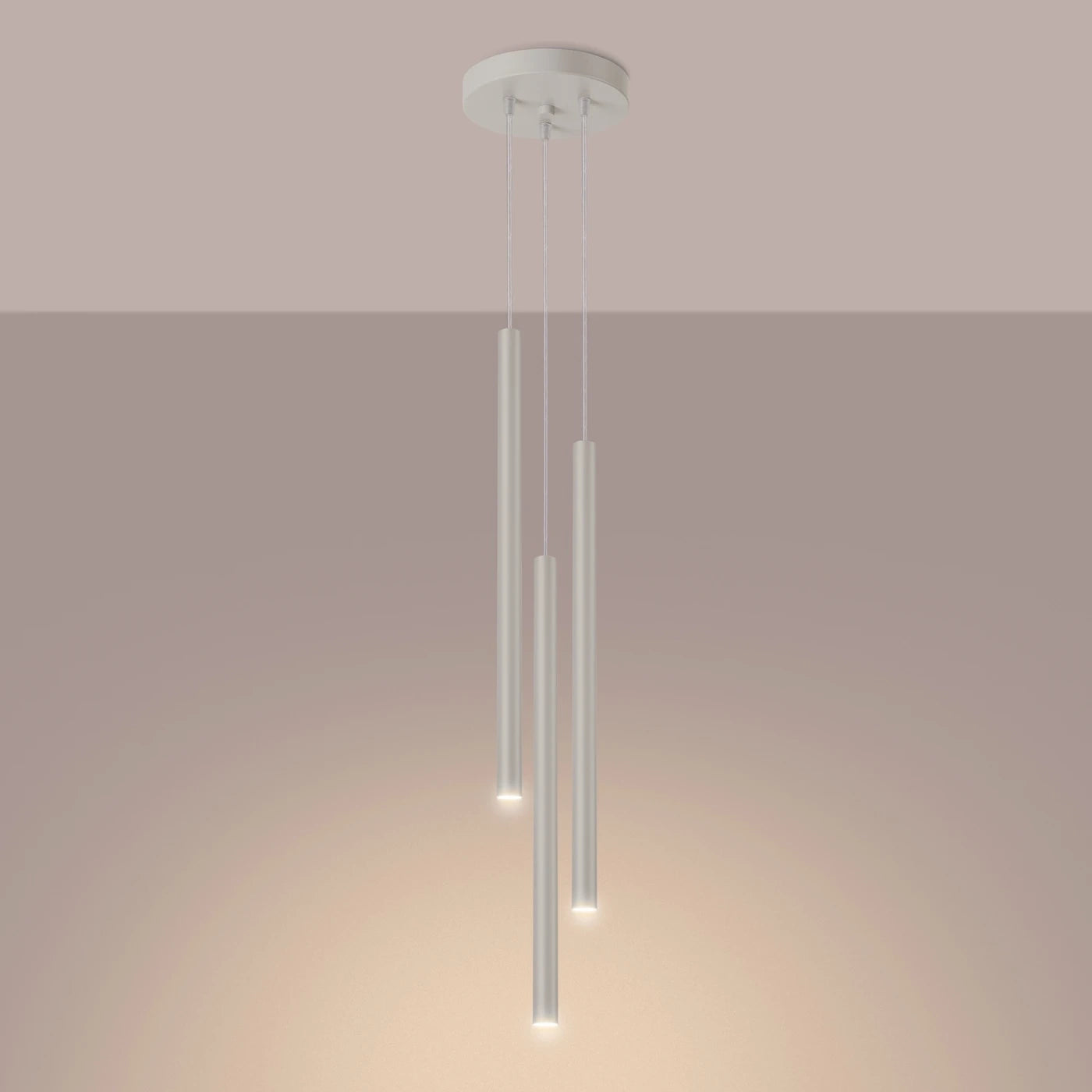 Pendelleuchte Pastello 3 Beige Stahl G9 Modern Minimal Designlampe