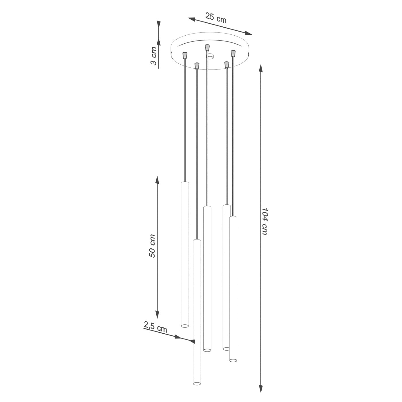 Pendant light PASTELO 5P beige