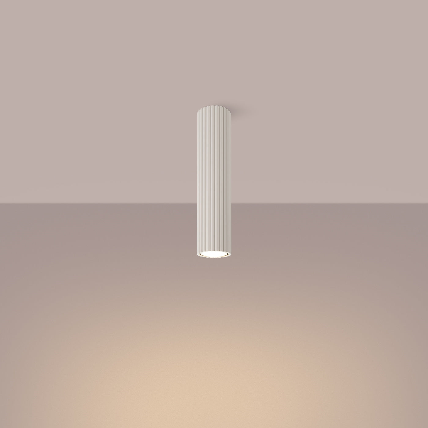 Deckenleuchte Karbon 30 Beige Aluminium Zylinder Modern Plafond