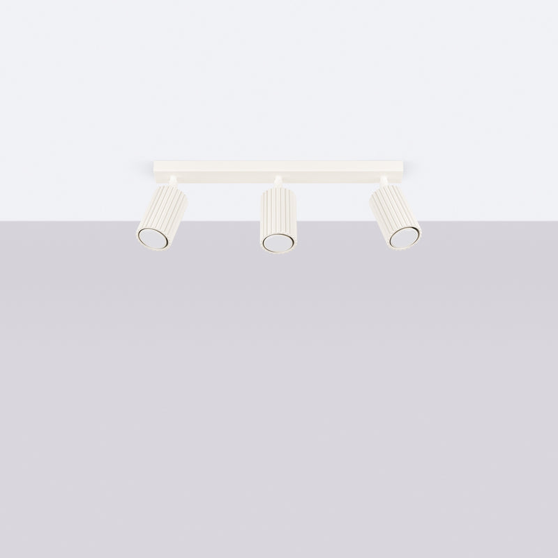 Deckenleuchte Karbon 3L Beige Aluminium Modern Plafond
