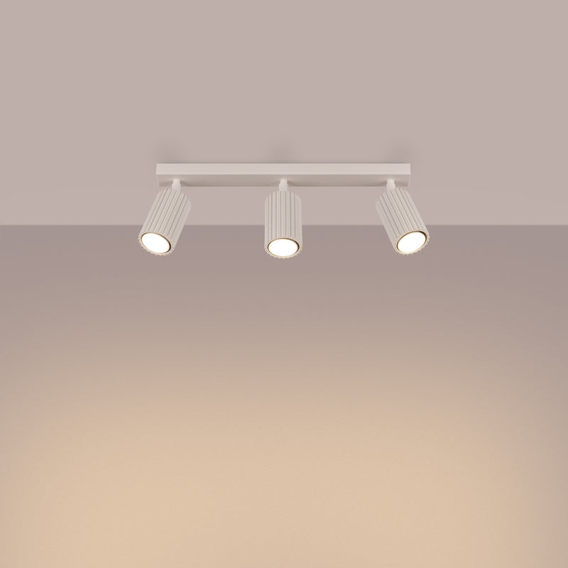 Deckenleuchte Karbon 3L Beige Aluminium Modern Plafond