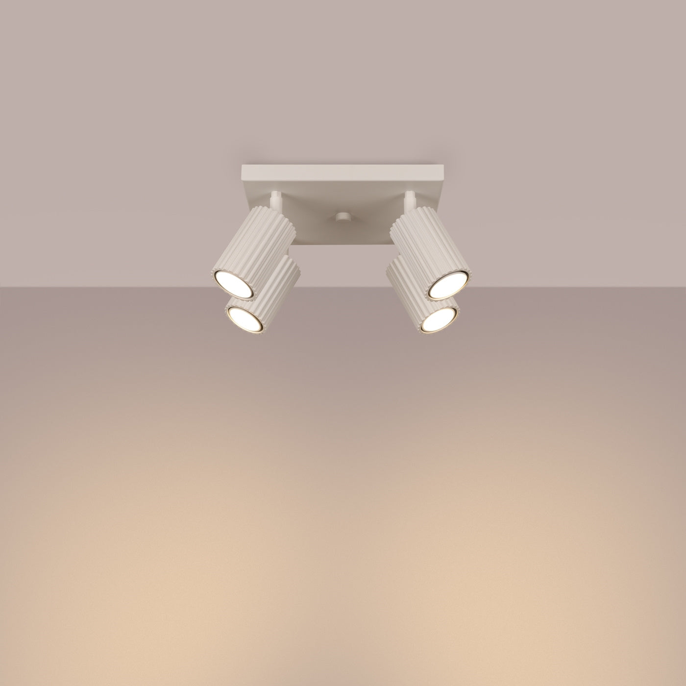 Deckenleuchte Karbon 4L Beige Aluminium Minimal Design Plafond