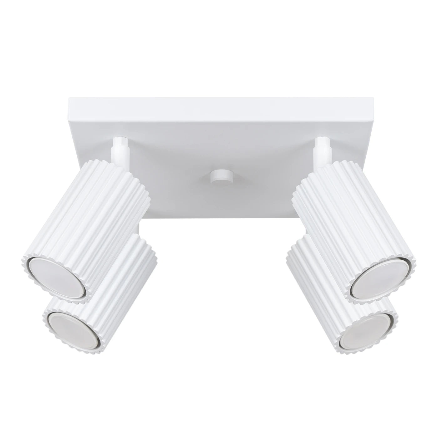 Deckenleuchte Karbon Vierflammig Weiß Aluminium GU10 Modern Minimalistisch