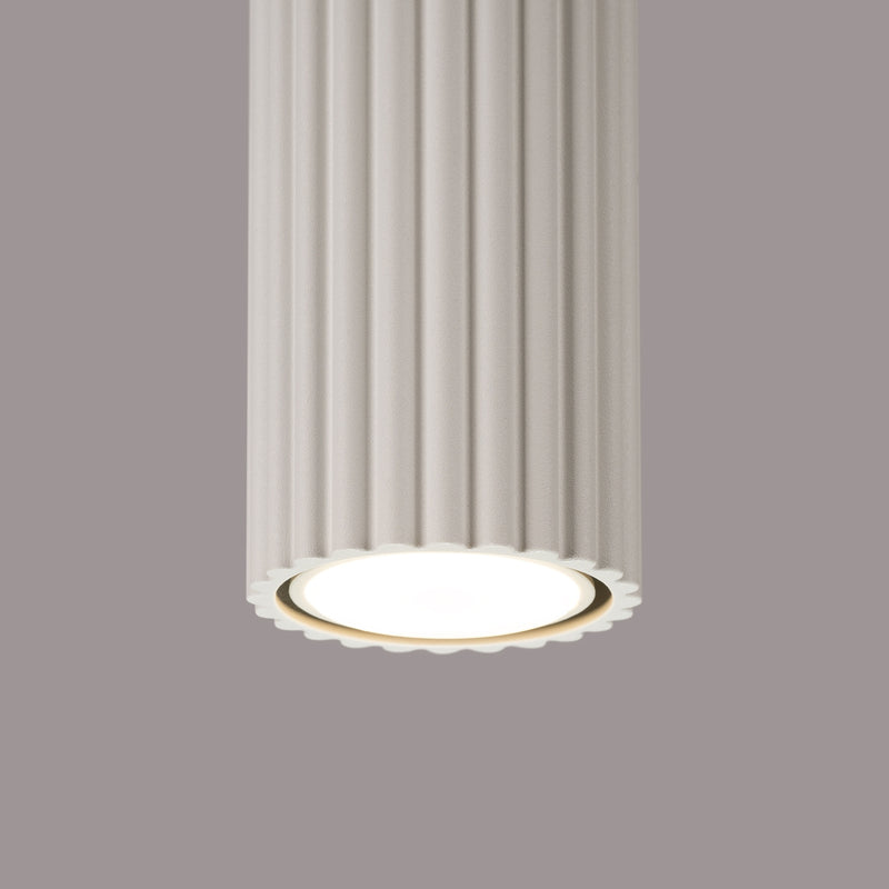 Plafond Deckenleuchte Karbon 40 Beige Aluminium Zylinder Modern