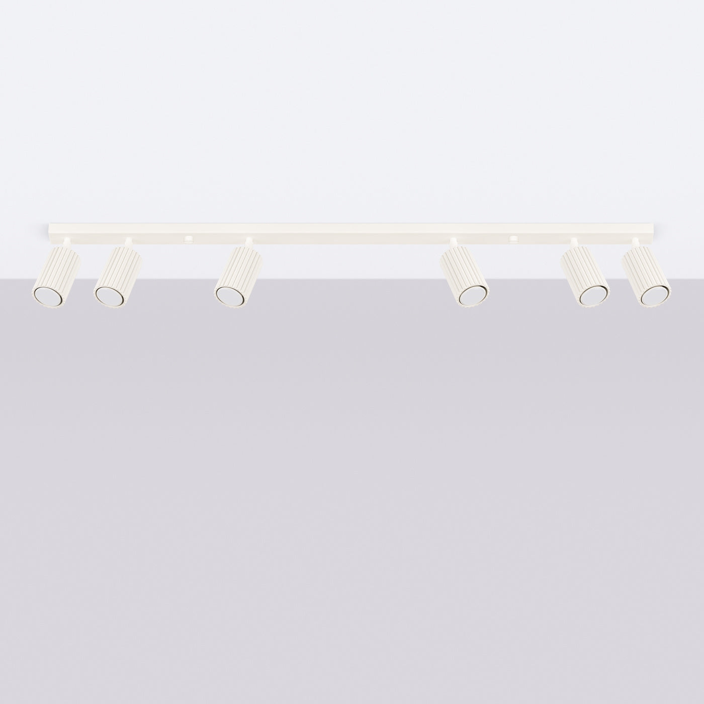 Deckenleuchte Karbon 6L Beige Aluminium Linear Design Plafond