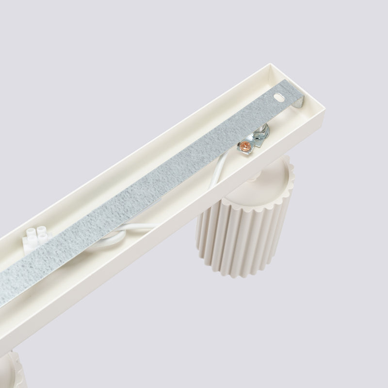 Deckenleuchte Karbon 6L Beige Aluminium Linear Design Plafond