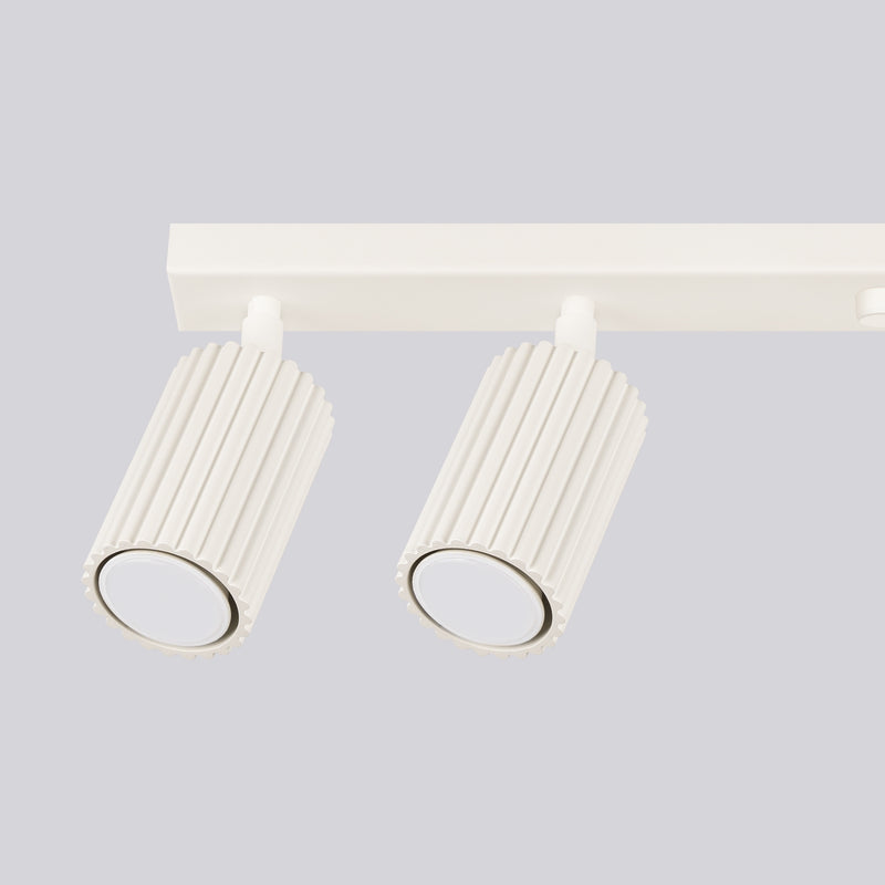 Deckenleuchte Karbon 6L Beige Aluminium Linear Design Plafond