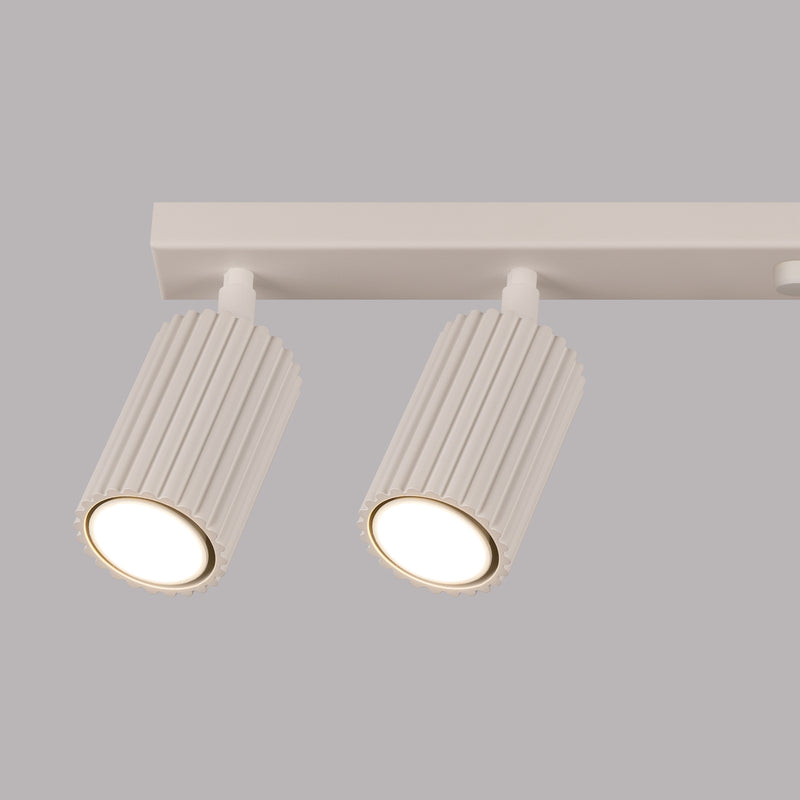 Deckenleuchte Karbon 6L Beige Aluminium Linear Design Plafond