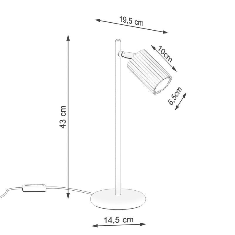 Tischlampe Karbon Beige Aluminium Minimalistisch Modern