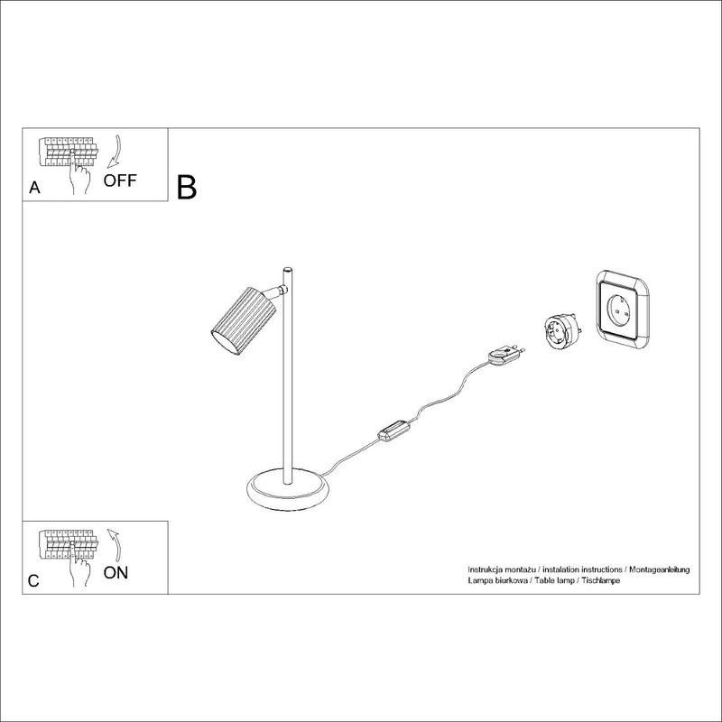 Tischlampe Karbon Beige Aluminium Minimalistisch Modern