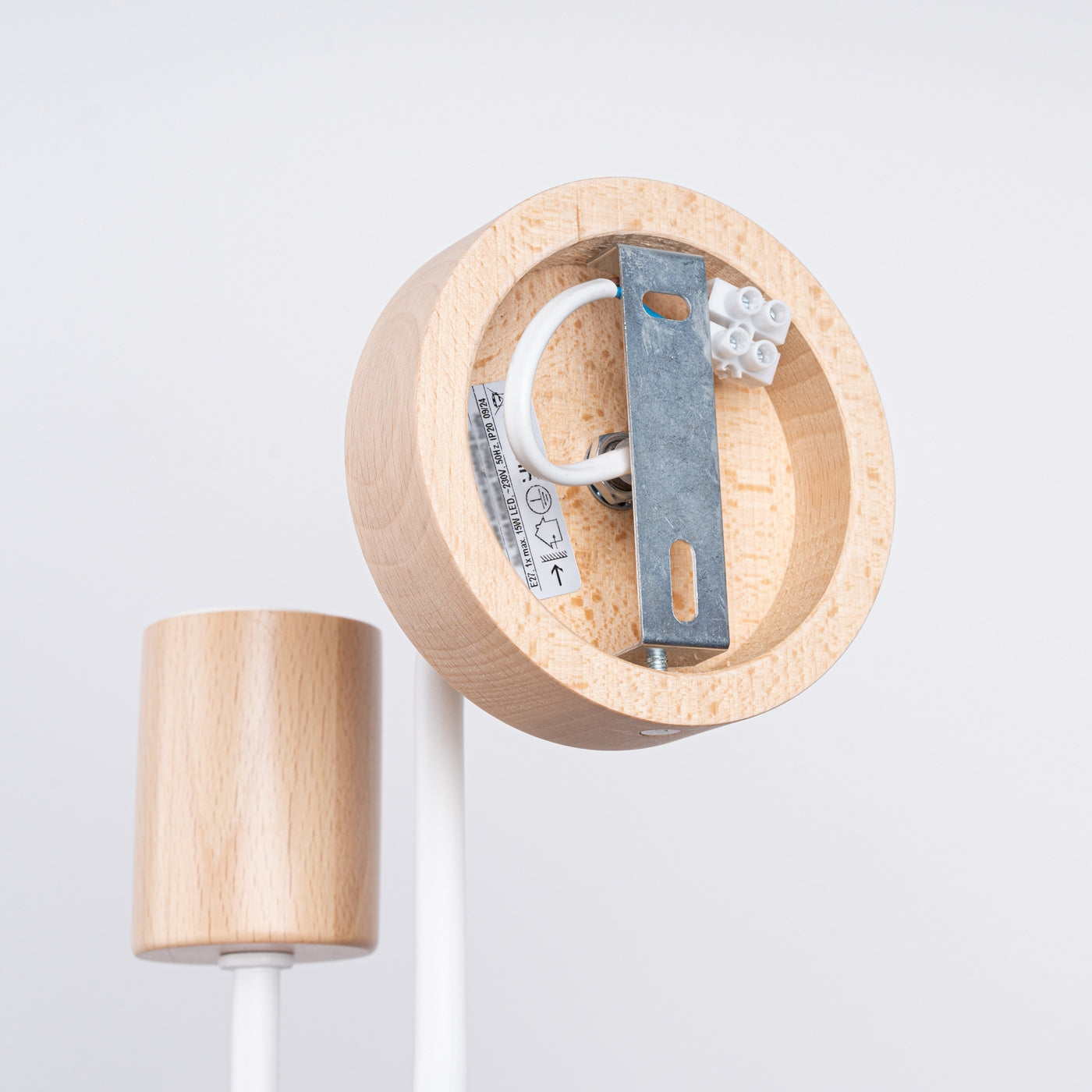Wall lamp Timbo white natural wood Scandi design