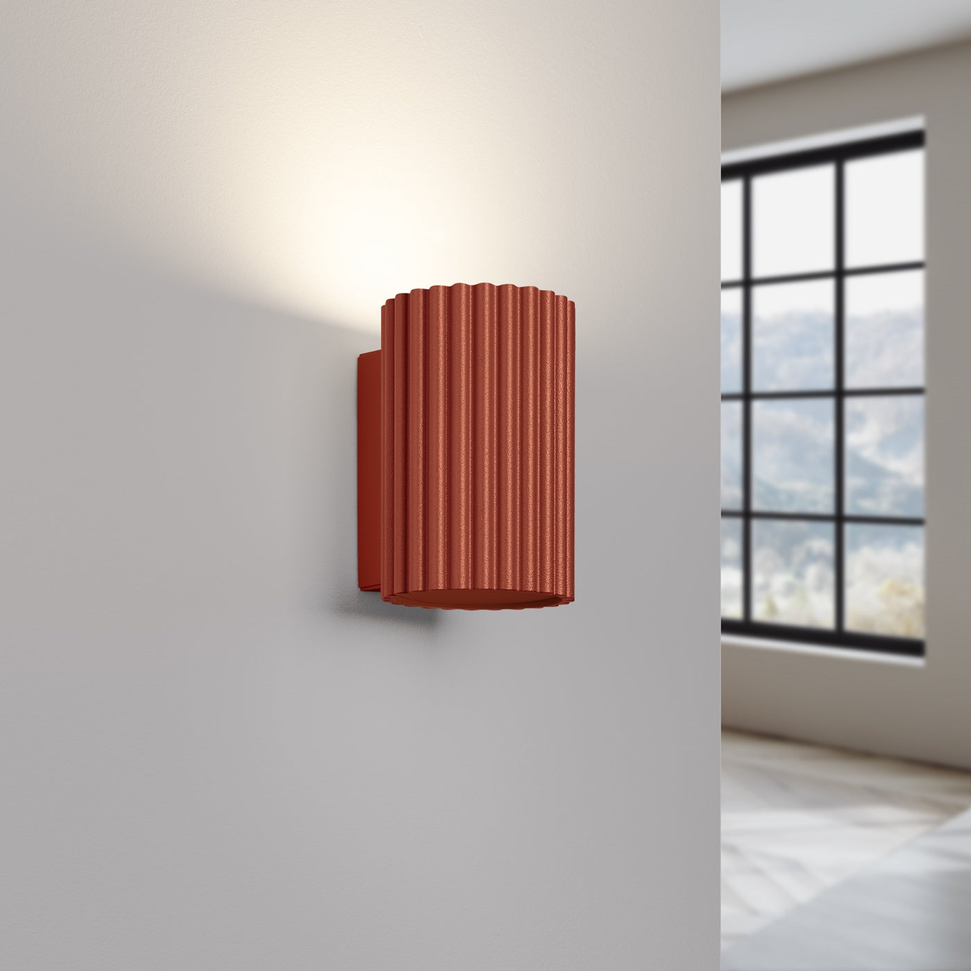 Wall light Karbon 10 ochre red aluminum compact modern