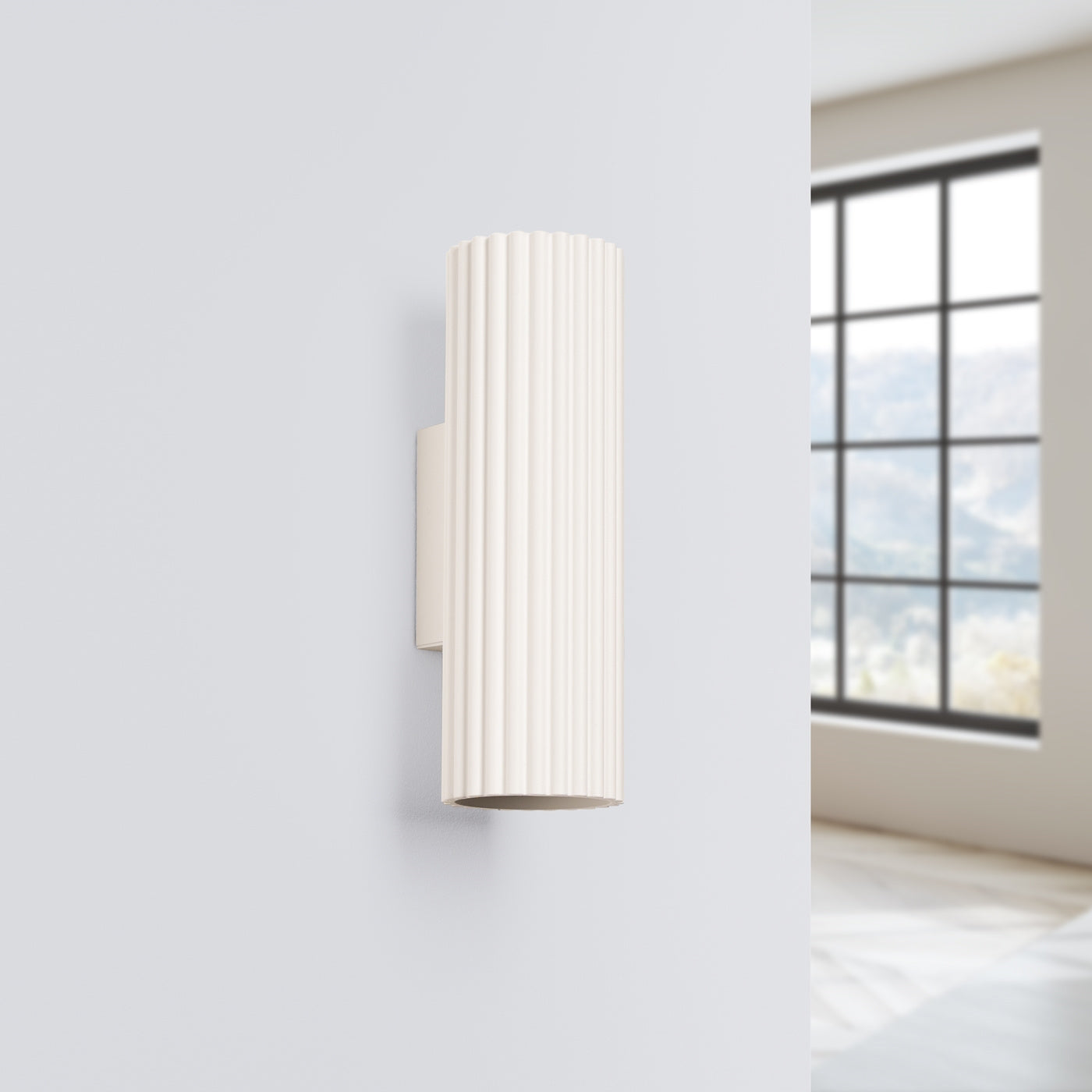 Wandleuchte Karbon 20 Beige Aluminium Geriffelt Modern