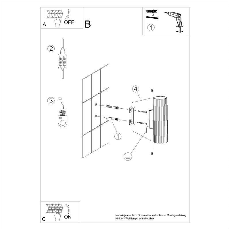 Wall light KARBON 20 white