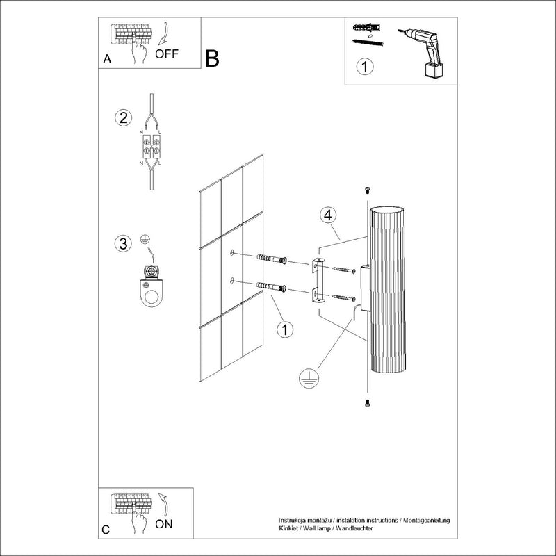 Wall light KARBON 30 beige
